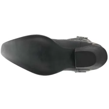 Dingo Boots Womens Primrose Embroidered Floral Snip Toe Casual Boots Ankle Mid Heel 2-3" - Black - Size 10 M