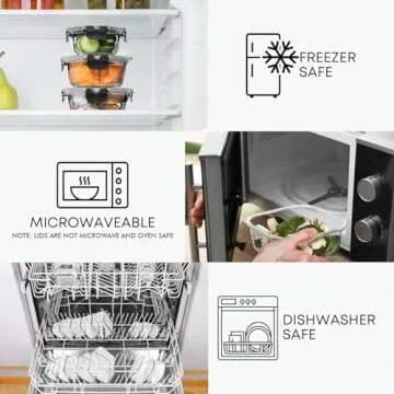 Razab 30 PC Glass Food Storage Containers - Versatile & Safe