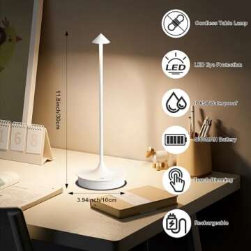 LJXiioo Cordless LED Table Lamp - Rechargeable & Stylish