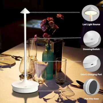 LJXiioo Cordless LED Table Lamp - Rechargeable & Stylish