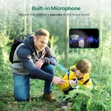 Hideal HP20 Microscope for Kids 1000X [3-in-1] [Easy and Fun] 2" IPS Portable Handheld Microscope Miniscope, Pocket Mini Scope Educational Science Kit, Christmas Birthday Gifts for Kids, 32GB, White