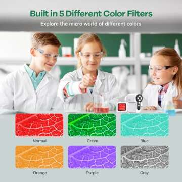 Hideal HP20 Microscope for Kids 1000X [3-in-1] [Easy and Fun] 2" IPS Portable Handheld Microscope Miniscope, Pocket Mini Scope Educational Science Kit, Christmas Birthday Gifts for Kids, 32GB, White