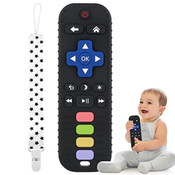 Fu Store Black Silicone Teething Toys - Baby Remote Control Shape Teether Set for Ultimate Teething ...