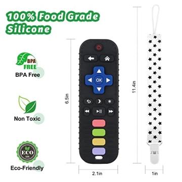 Fu Store Black Silicone Teething Toys Safe for Babies 0-24 Months