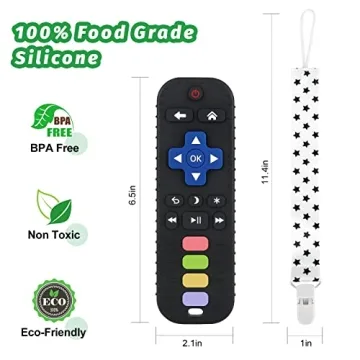 Fu Store Black Silicone Teething Toys Safe for Babies 0-24 Months