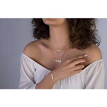 Yoke Style Custom Layered Choker Necklace, Personalized Double Name Customized Necklace Danity Jewel...