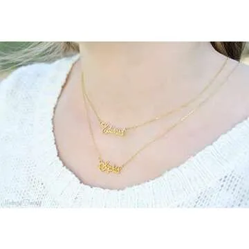 Yoke Style Custom Layered Choker Necklace, Personalized Double Name Customized Necklace Danity Jewelry for Women