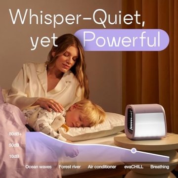 Evapolar Portable AC Unit- Small Personal Air Conditioners - Evaporative Air Cooler for Desk, Car & Camping - Swamp Cooler - Evachill, Lavanda