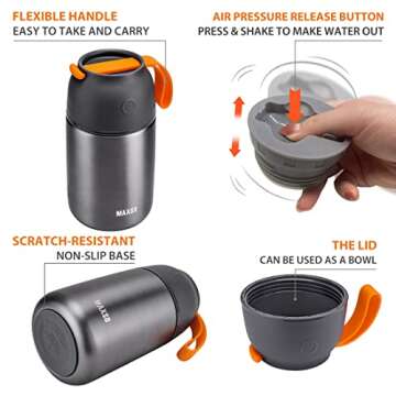 MAXSO 2 Pack Vacuum Insulated Food Jars with Spoon