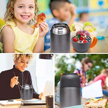 MAXSO 2 Pack Vacuum Insulated Food Jars with Spoon