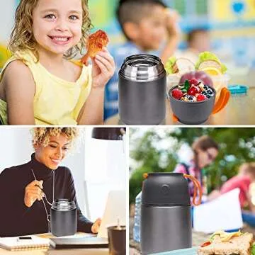 MAXSO 2 Pack Vacuum Insulated Food Jars with Spoon