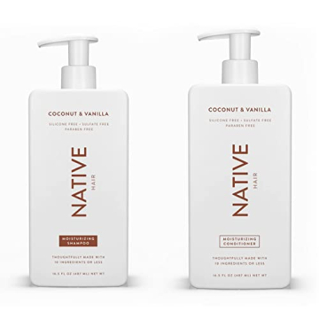 Native Shampoo and Conditioner Set | Sulfate Free, Paraben Free, Dye Free, with Naturally Derived Cl...