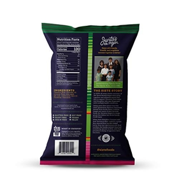 Siete Tortilla Chips Grain Free Vegan Snacks Pack of 6