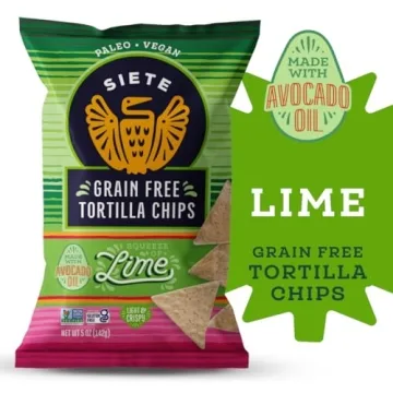 Siete Tortilla Chips Grain Free Vegan Snacks Pack of 6