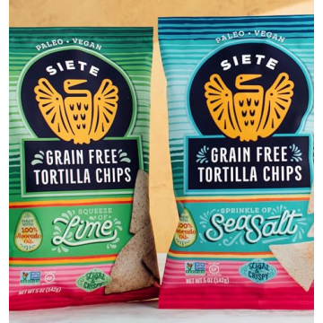 Siete Tortilla Chips Grain Free Vegan Snacks Pack of 6