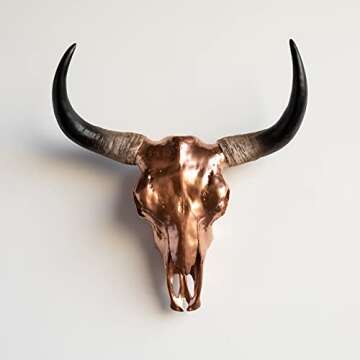 Near and Deer Faux Taxidermy Bison Skull Wall Mount