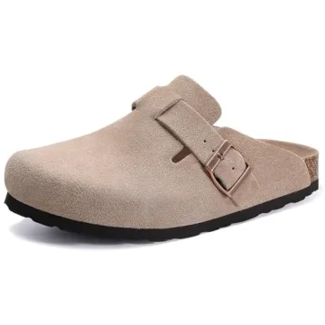 Asgard Women's Suede Clogs: Stylish Comfort with Arch Support at Affordable Price