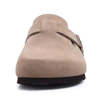 Asgard Women's Suede Clogs with Comfort Cork Footbed