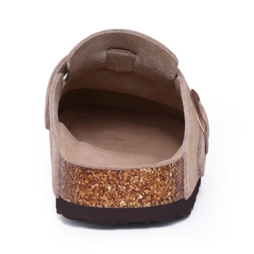 Asgard Women's Suede Clogs with Comfort Cork Footbed