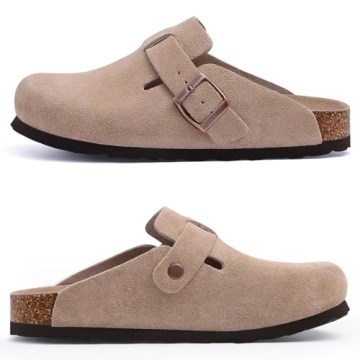 Asgard Women's Suede Clogs with Comfort Cork Footbed