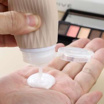 Gemice Travel Bottles for Toiletries, Travel Essentials Refillable Leak Proof Travel Size Toiletries, 3oz TSA Approved Sillicone Squeezable Travel Size Containers for Shampoo Wash Body Lotion (4 Pack)