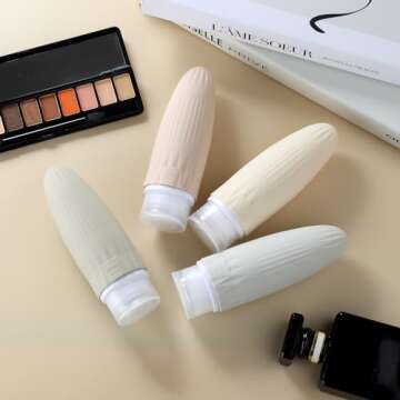 Gemice Travel Bottles for Toiletries, Travel Essentials Refillable Leak Proof Travel Size Toiletries, 3oz TSA Approved Sillicone Squeezable Travel Size Containers for Shampoo Wash Body Lotion (4 Pack)