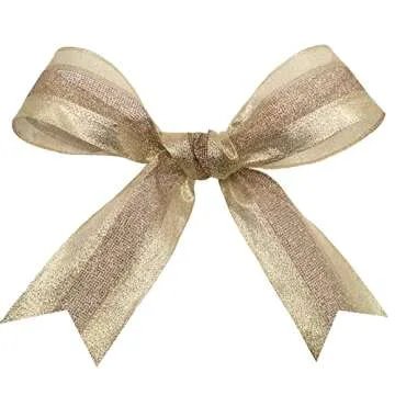 Morex Blush Gold Wired Ribbon for Crafts and Decor
