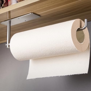 SUNTECH Paper Towel Holder Under Cabinet - Self Adhesive Towel Paper Holder Stick on Wall for Kitche...