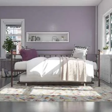 DHP Manila Metal Daybed and Trundle, Queen/Full Size, Bronze