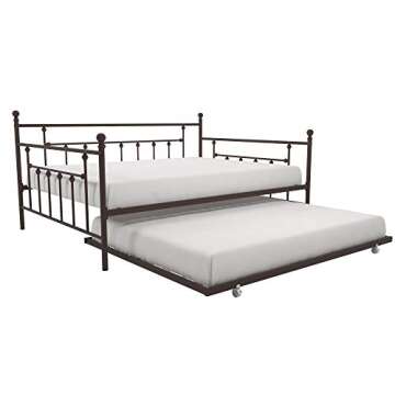 DHP Manila Metal Daybed and Trundle, Queen/Full Size, Bronze