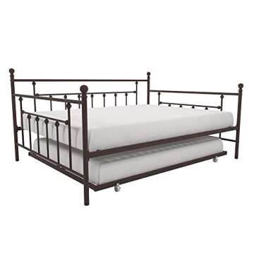 DHP Manila Metal Daybed and Trundle, Queen/Full Size, Bronze