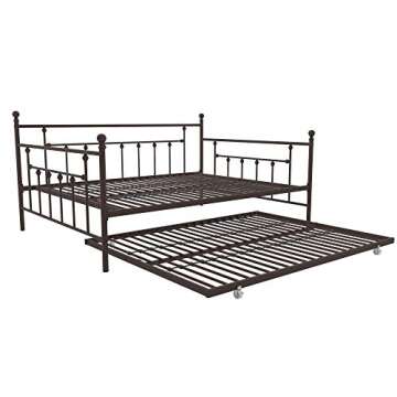 DHP Manila Metal Daybed and Trundle, Queen/Full Size, Bronze