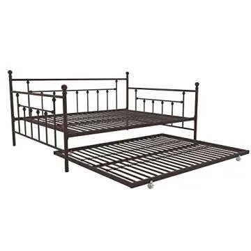 DHP Manila Metal Daybed and Trundle, Queen/Full Size, Bronze