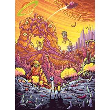 USAOPOLY Rick & Morty “Into The Rickverse” 1000Piece Premium Puzzle | Rick Morty Adult Swim TV Show Jigsaw Puzzle