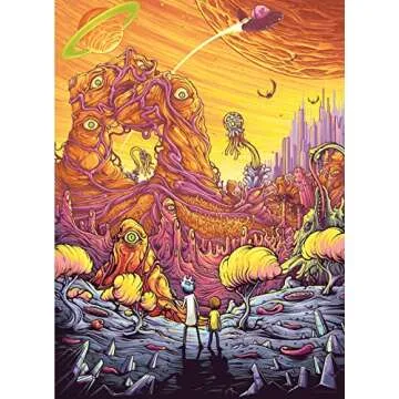 USAOPOLY Rick & Morty “Into The Rickverse” 1000Piece Premium Puzzle | Rick Morty Adult Swim TV Show Jigsaw Puzzle