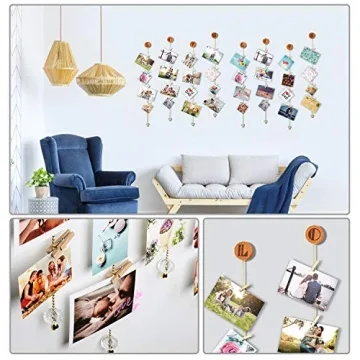 Olakee Hanging Photo Display - 30 Clips for Wall Decor