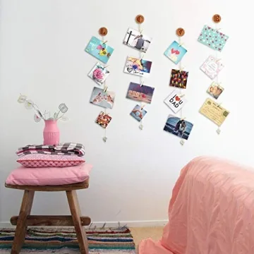 Olakee Hanging Photo Display - 30 Clips for Wall Decor