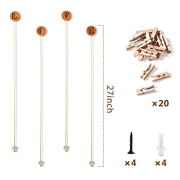 Olakee Hanging Photo Display - 30 Clips for Wall Decor