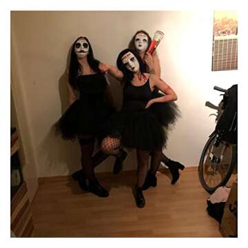 Dressever Vintage 1950s Short Tulle Petticoat Ballet Bubble Tutu Black X-Large