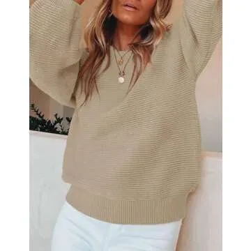 ZESICA Women's Soft Knit Pullover Lantern Sleeve Sweater