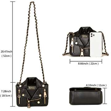 Sfly Women Satchel Chain Strap Shoulder Bag Leather Crossbody Handbags Ladies Evening Clutch Purse Unique Cute Jacket Bag