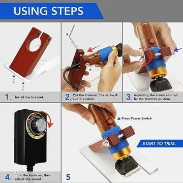 artufting Carpet Trimmer with Shearing Guide - Speed Adjustable Rug Shears and Low Vibration - Rug Trimmer, Tufting Shears, and Rug Shaver for Clipping, Triming Carpets (Mahogany)