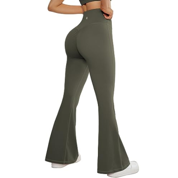 SUUKSESS Women Flare Leggings: Scrunch Butt Lifting, Tummy Control Yoga Pants