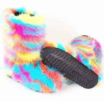 Gegefur Women's Faux Fur Mid-Calf Snow Boots - Warm & Stylish