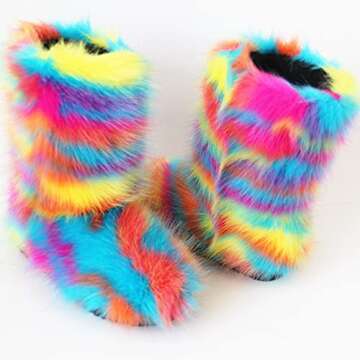 Gegefur Women's Faux Fur Mid-Calf Snow Boots - Warm & Stylish