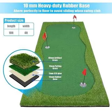 BOBURN Golf Putting Green Mat - Premium Indoor/Outdoor Practice