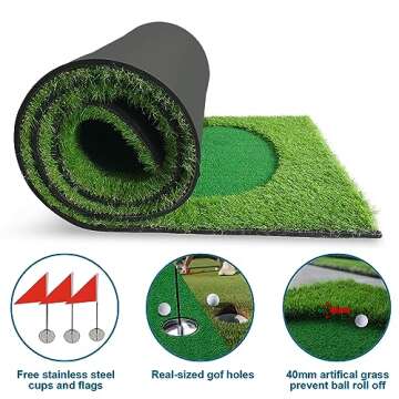 BOBURN Golf Putting Green Mat - Premium Indoor/Outdoor Practice