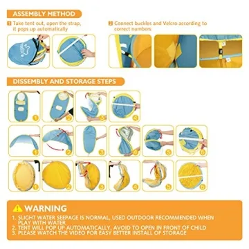 Peradix 3-in-1 Kids Paddling Pool UV Sunshade Basketball Hoop