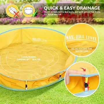Peradix 3-in-1 Kids Paddling Pool UV Sunshade Basketball Hoop