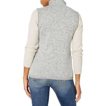 Charles River Apparel Women's Pacific Sweater Fleece Vest, Light Grey Heather, XL